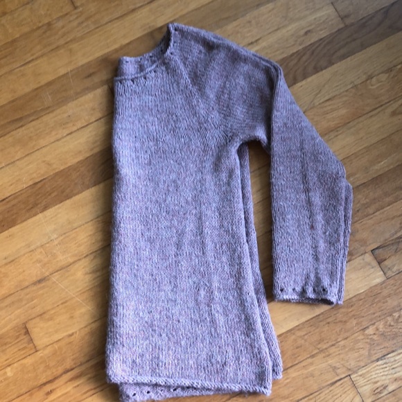 Hand knit alpaca sweater in mauve, size medium - Picture 8 of 8